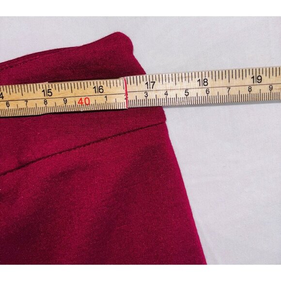 Talbots Women's Red Ponte Stretch Double Button Front Aline Skirt Size 10 - Picture 5 of 5